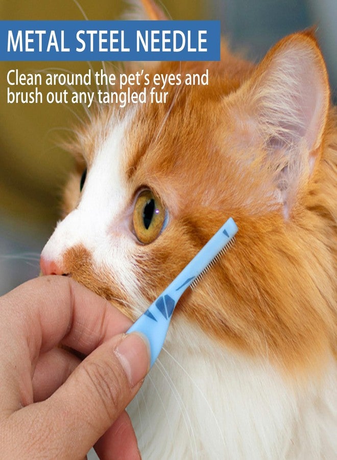  الرسم البياني مشط عيون للكلاب ذو أسنان دقيقة وأطراف مستديرة، مشط وجه للقطط، مشط للبراغيث للشعر الطويل أو القصير، مزيل بقع الدموع للكلاب الصغيرة من فصيلة البودل واليوركشاير تيرير والشناوزر - Image 4